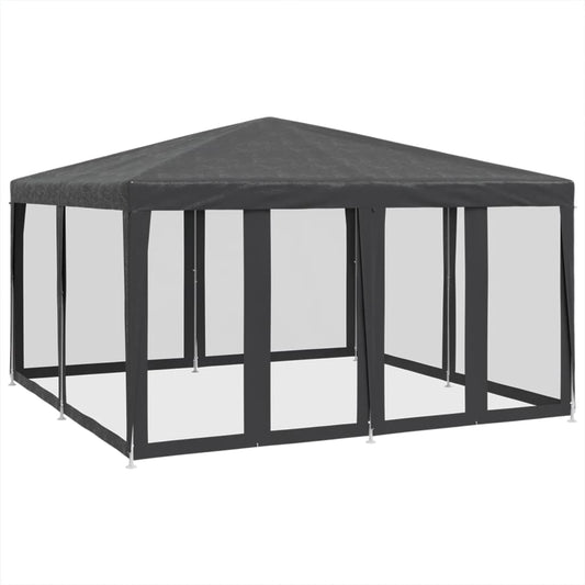 Festtelt Med 8 Sidevegger Av Netting Antrasitt 4X4 M Hdpe
