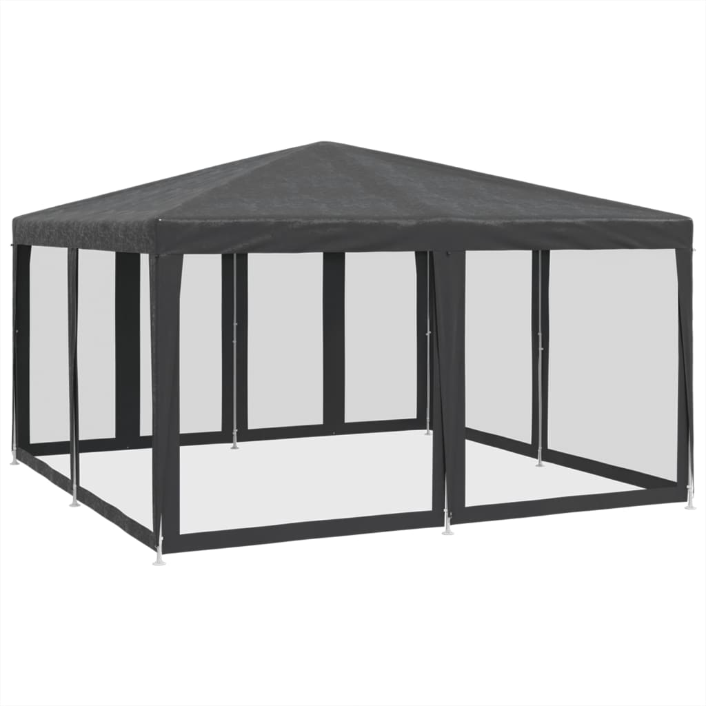 Festtelt Med 8 Sidevegger Av Netting Antrasitt 4X4 M Hdpe