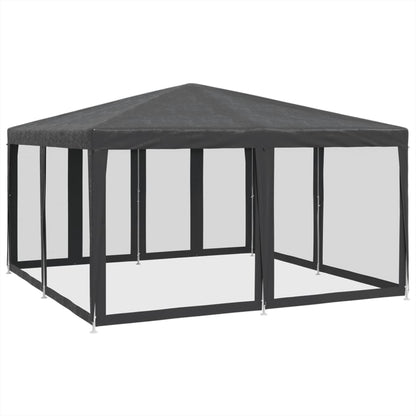 Festtelt Med 8 Sidevegger Av Netting Antrasitt 4X4 M Hdpe