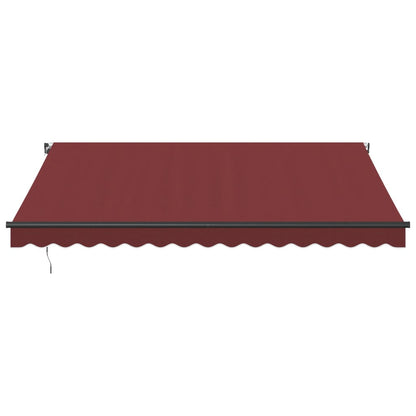 Manuell Uttrekkbar Markise Med Led Burgunder 400X300 Cm
