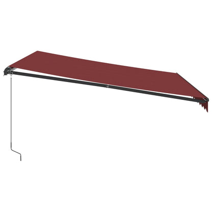 Manuell Uttrekkbar Markise Med Led Burgunder 400X300 Cm