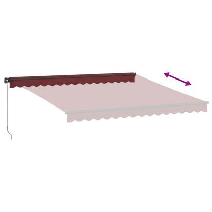 Manuell Uttrekkbar Markise Med Led Burgunder 400X300 Cm