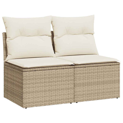Hagesofaer Med Puter 2 Deler Beige Polyrotting Akasie
