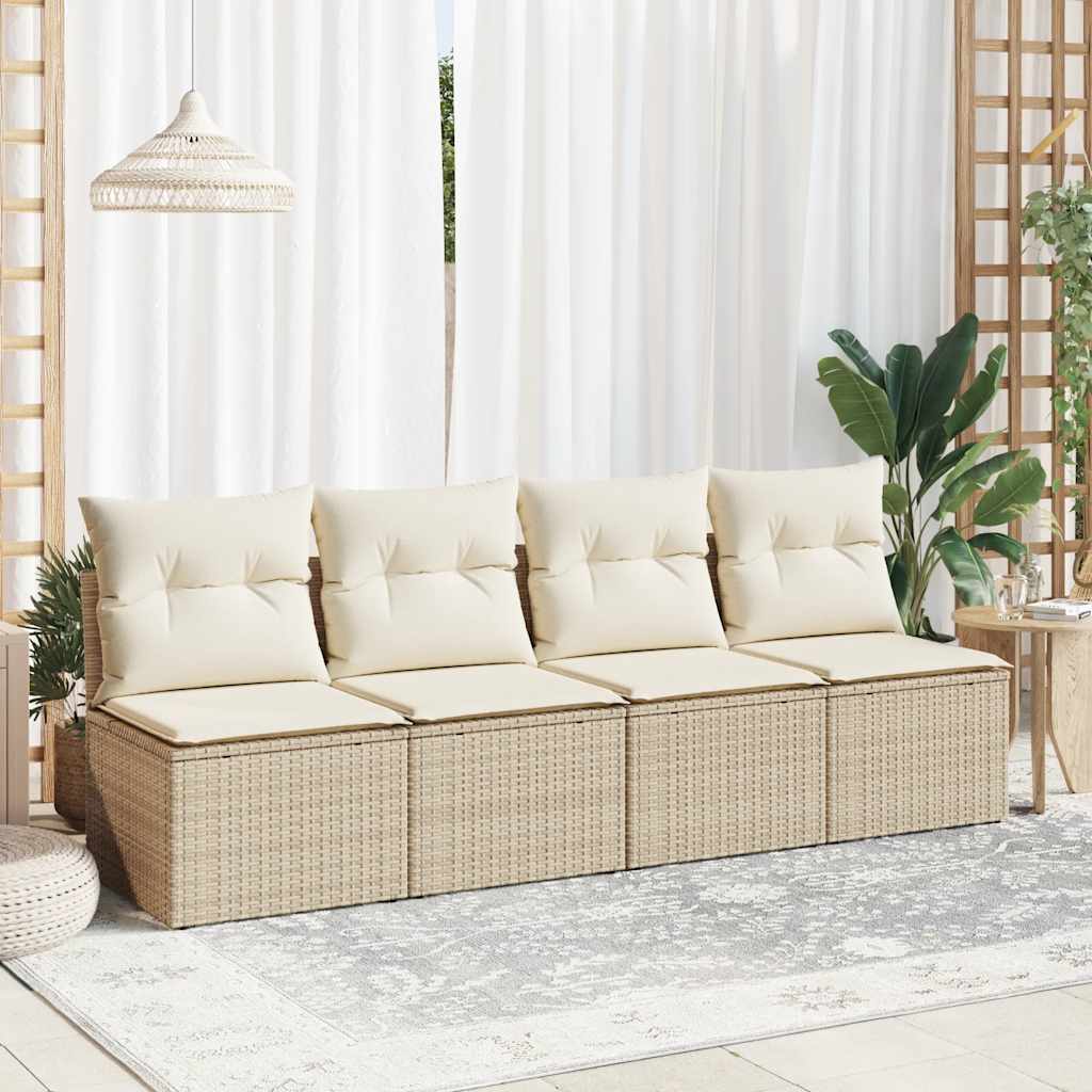 Hagesofaer Med Puter 2 Deler Beige Polyrotting Akasie