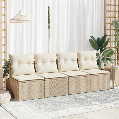 Hagesofaer Med Puter 2 Deler Beige Polyrotting Akasie