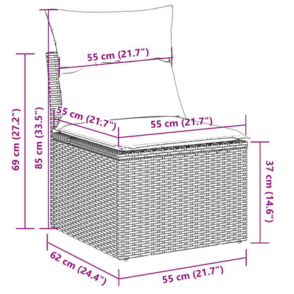 Hagesofaer Med Puter 2 Deler Beige Polyrotting Akasie