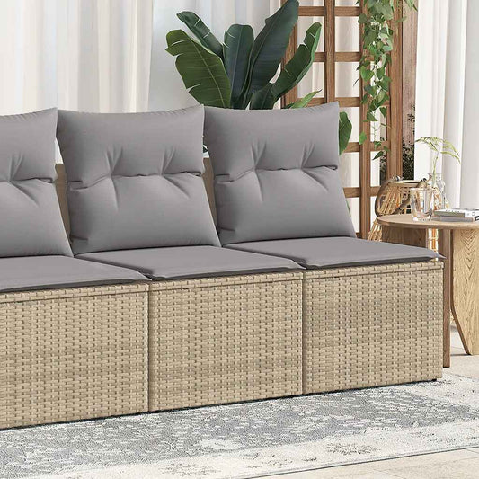 Hagesofaer Med Puter 2 Deler Beige Polyrotting Akasie