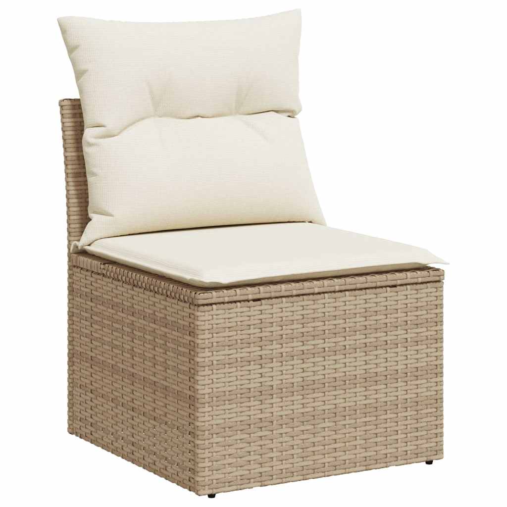 Hagesofaer Med Puter 10 Deler Beige Polyrotting Akasie