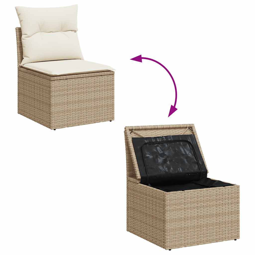 Hagesofaer Med Puter 10 Deler Beige Polyrotting Akasie