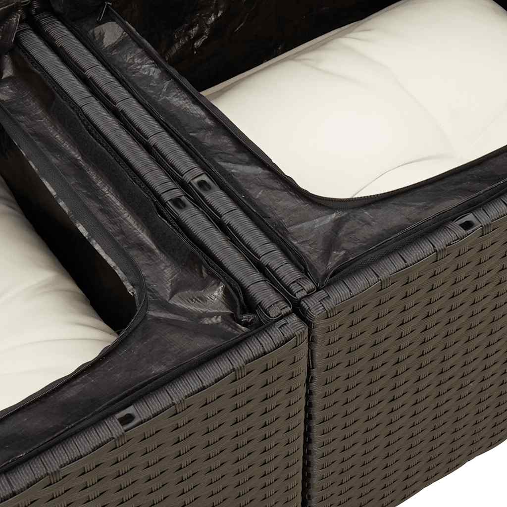 Hagesofaer Med Puter 5 Deler Svart Polyrotting Akasie