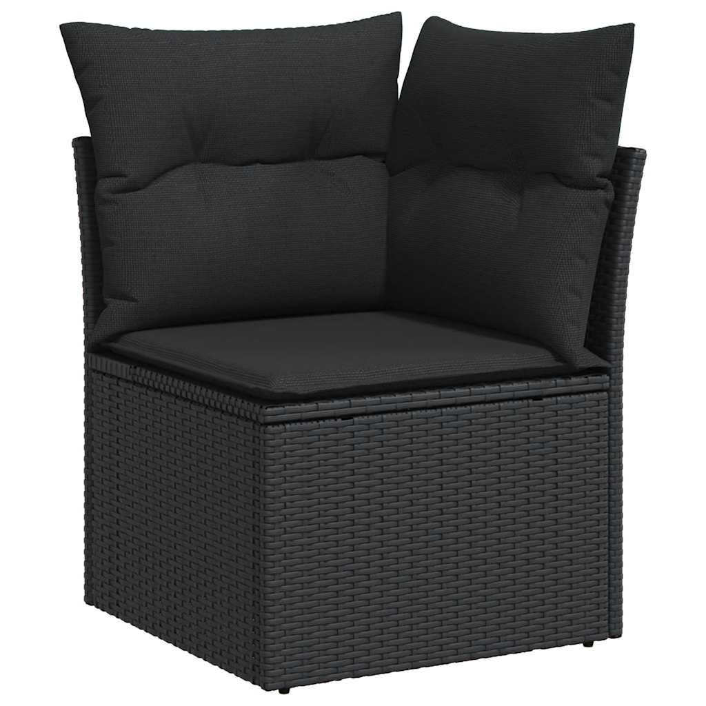 Hagesofaer Med Puter 6 Deler Svart Polyrotting Akasie
