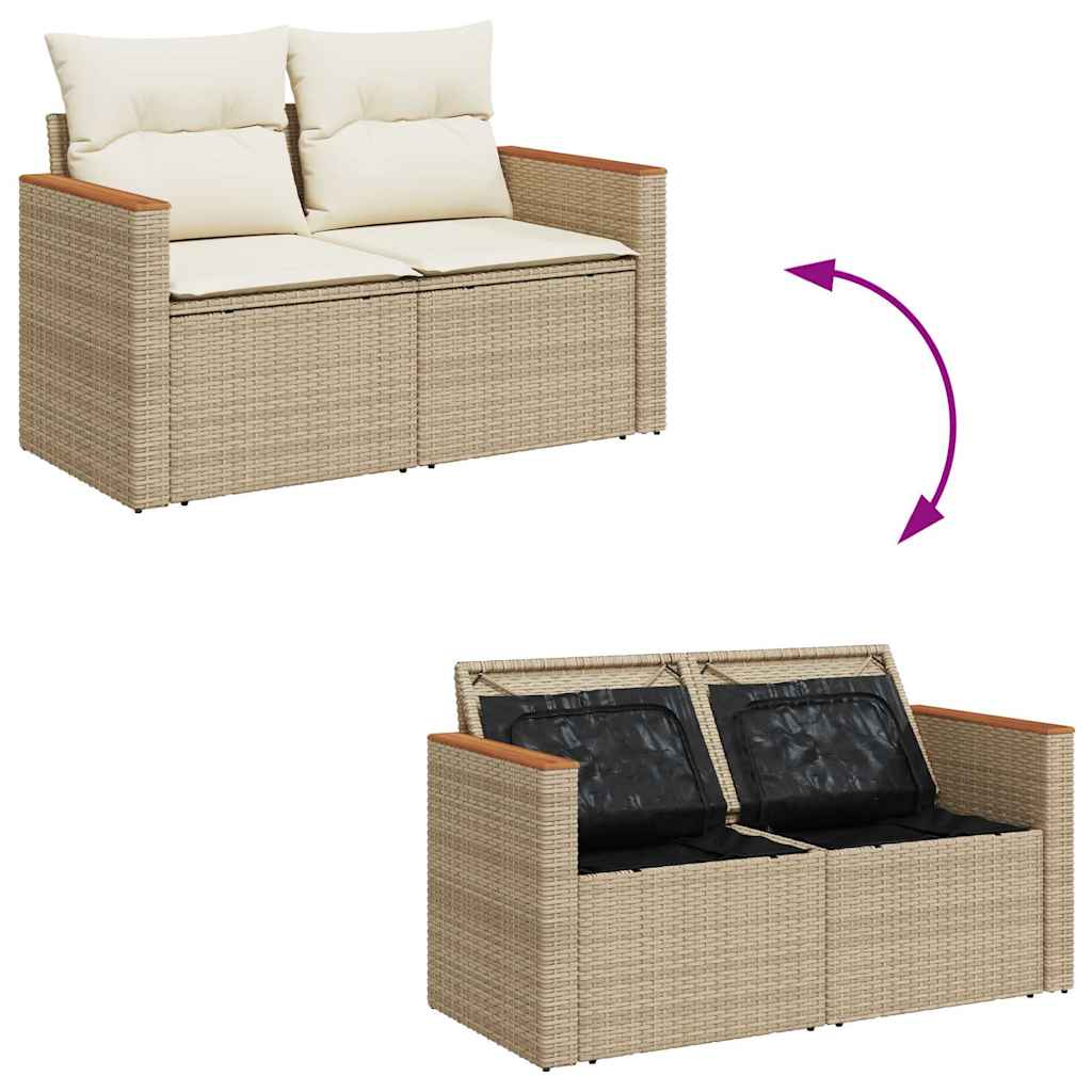 Hagesofaer Med Puter 9 Deler Beige Polyrotting Akasie