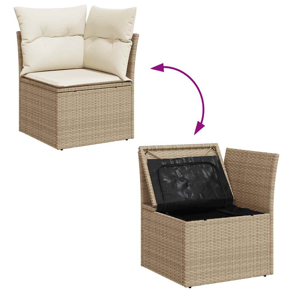Hagesofaer Med Puter 10 Deler Beige Polyrotting Akasie