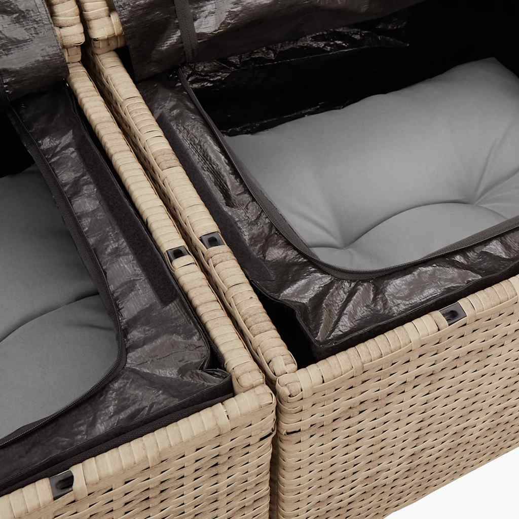 Hagesofaer Med Puter 10 Deler Beige Polyrotting Akasie
