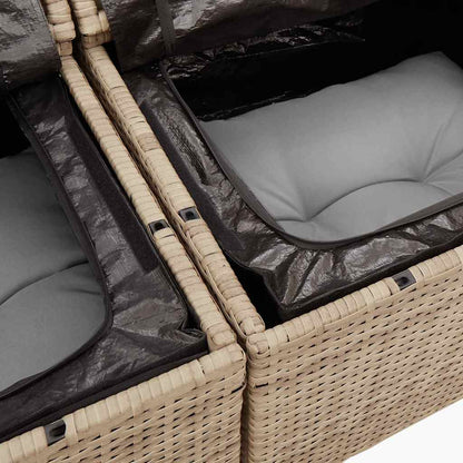 Hagesofaer Med Puter 10 Deler Beige Polyrotting Akasie