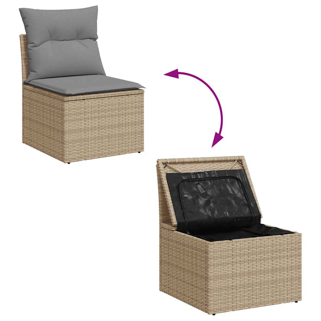 Hagesofaer Med Puter 10 Deler Beige Polyrotting Akasie