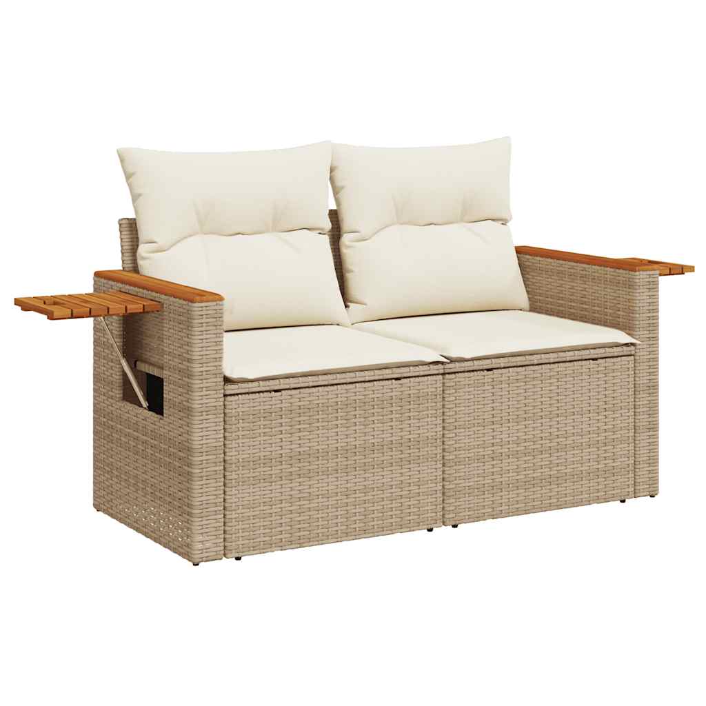 Hagesofaer Med Puter 6 Deler Beige Polyrotting Akasie