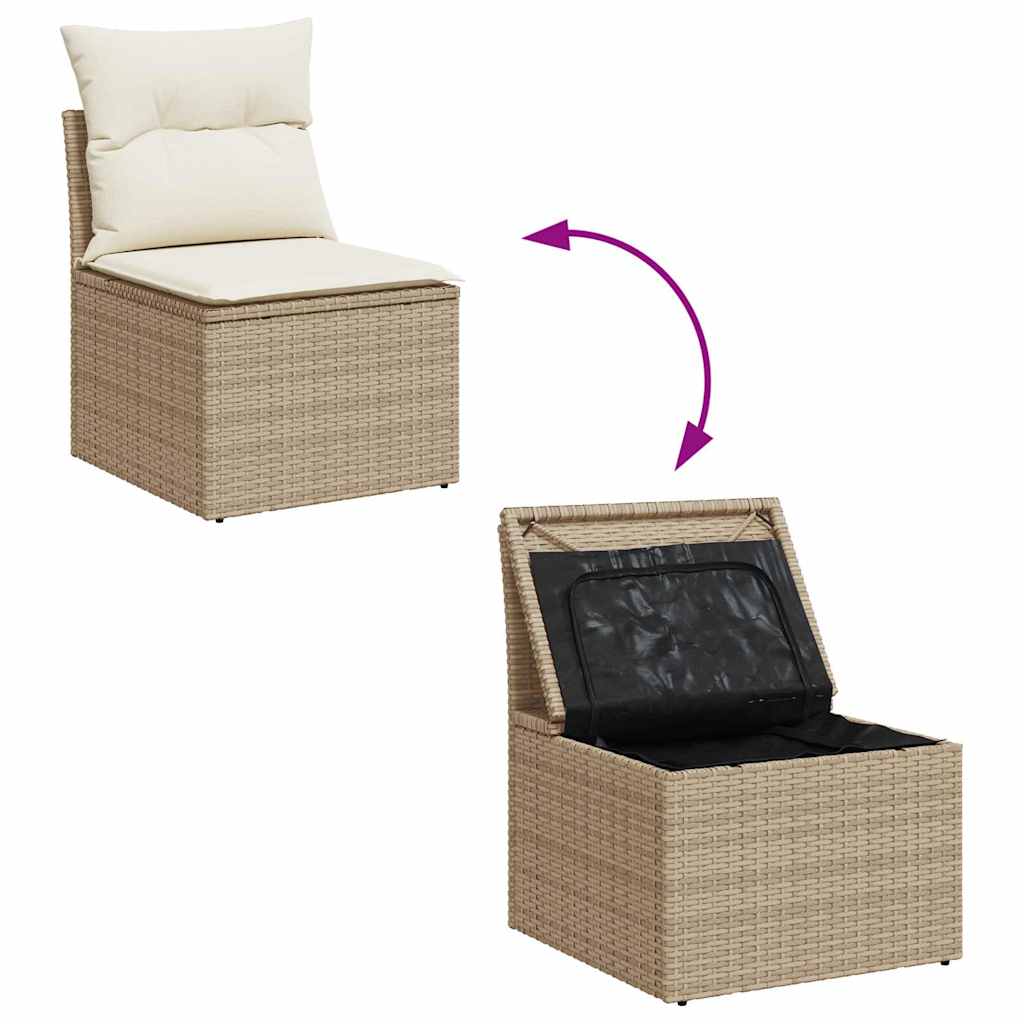 Hagesofaer Med Puter 6 Deler Beige Polyrotting Akasie