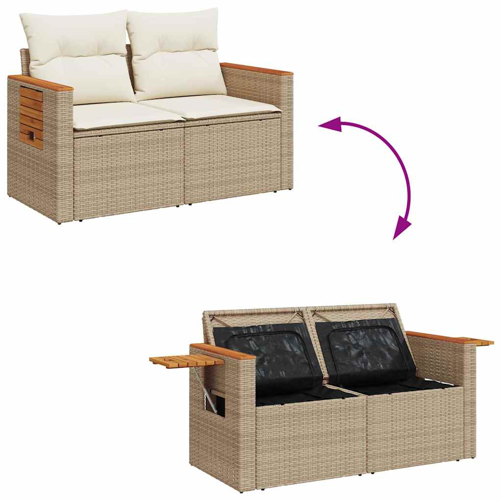 Hagesofaer Med Puter 6 Deler Beige Polyrotting Akasie