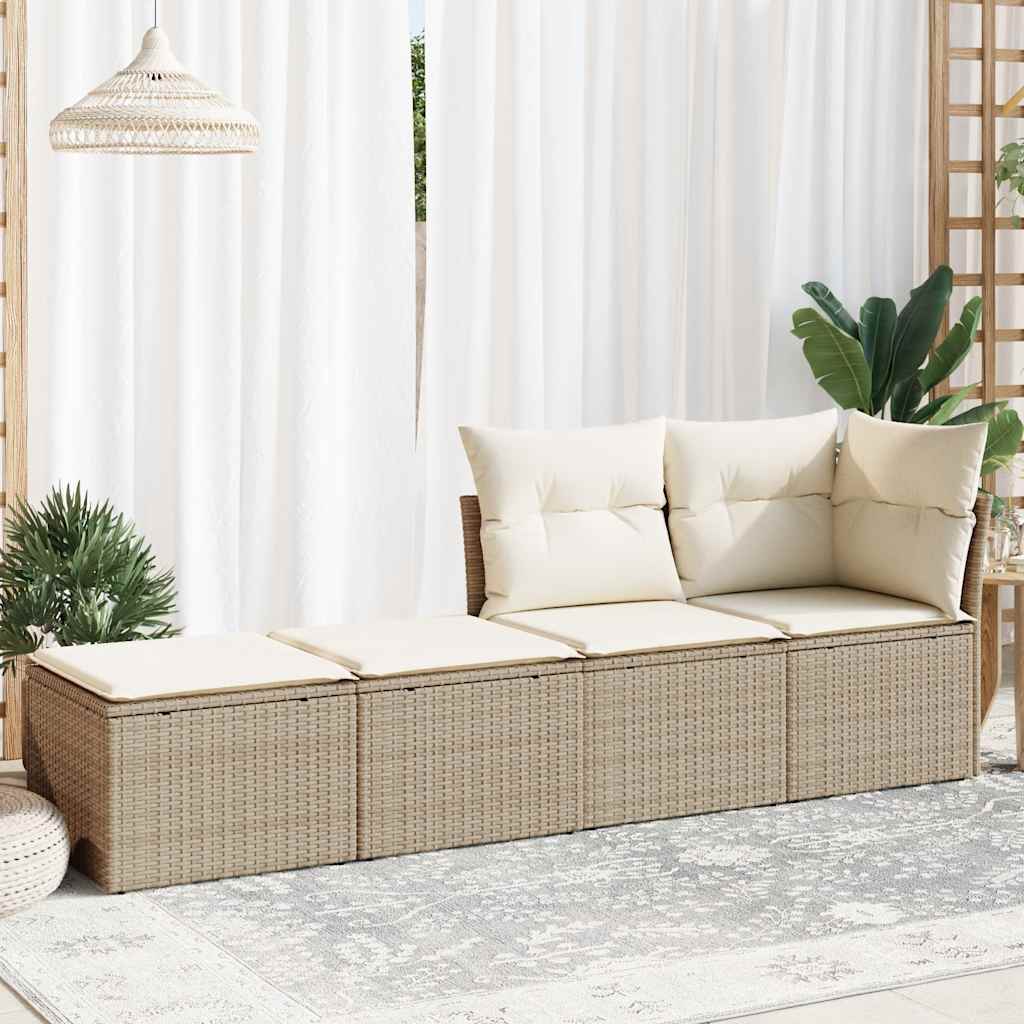 Hagesofaer Med Puter 2 Deler Beige Polyrotting Akasie