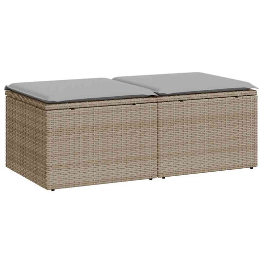 Hagesofaer Med Puter 2 Deler Beige Polyrotting Akasie