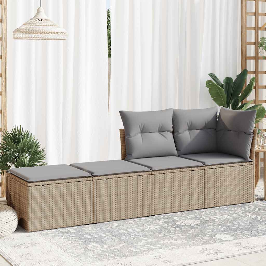 Hagesofaer Med Puter 2 Deler Beige Polyrotting Akasie