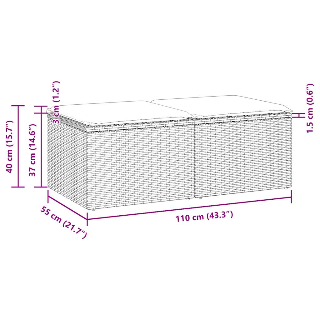 Hagesofaer Med Puter 2 Deler Beige Polyrotting Akasie