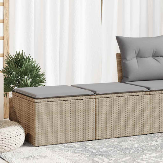 Hagesofaer Med Puter 2 Deler Beige Polyrotting Akasie