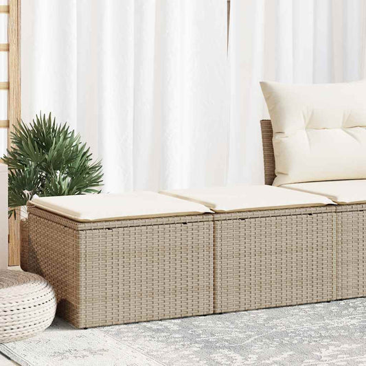 Hagesofaer Med Puter 2 Deler Beige Polyrotting Akasie