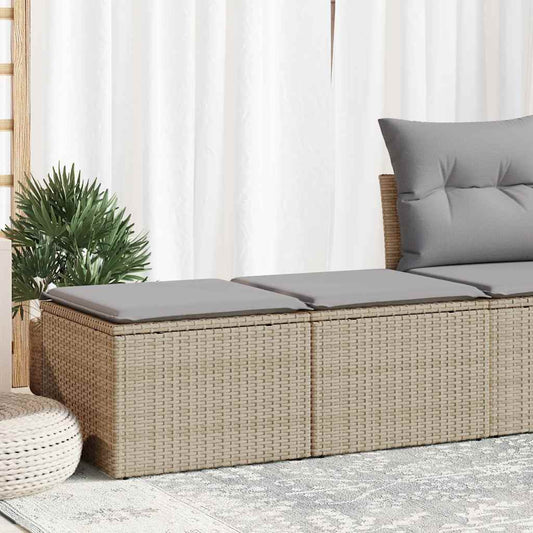 Hagesofaer Med Puter 2 Deler Beige Polyrotting Akasie