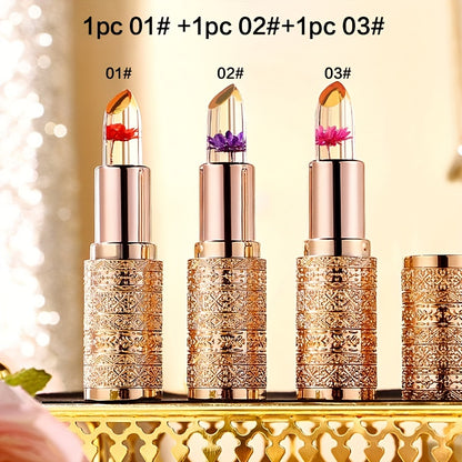 3pcs Floral Tinted Lip Balm Set – Moisturizing & Vitamin E Infused