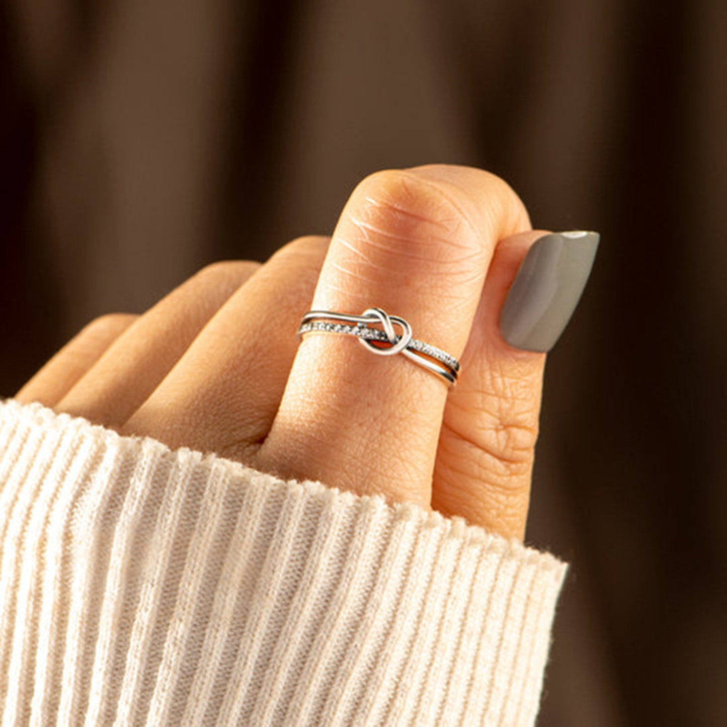 Knot Ring - 925 Sterling Silver/18K gold-plated