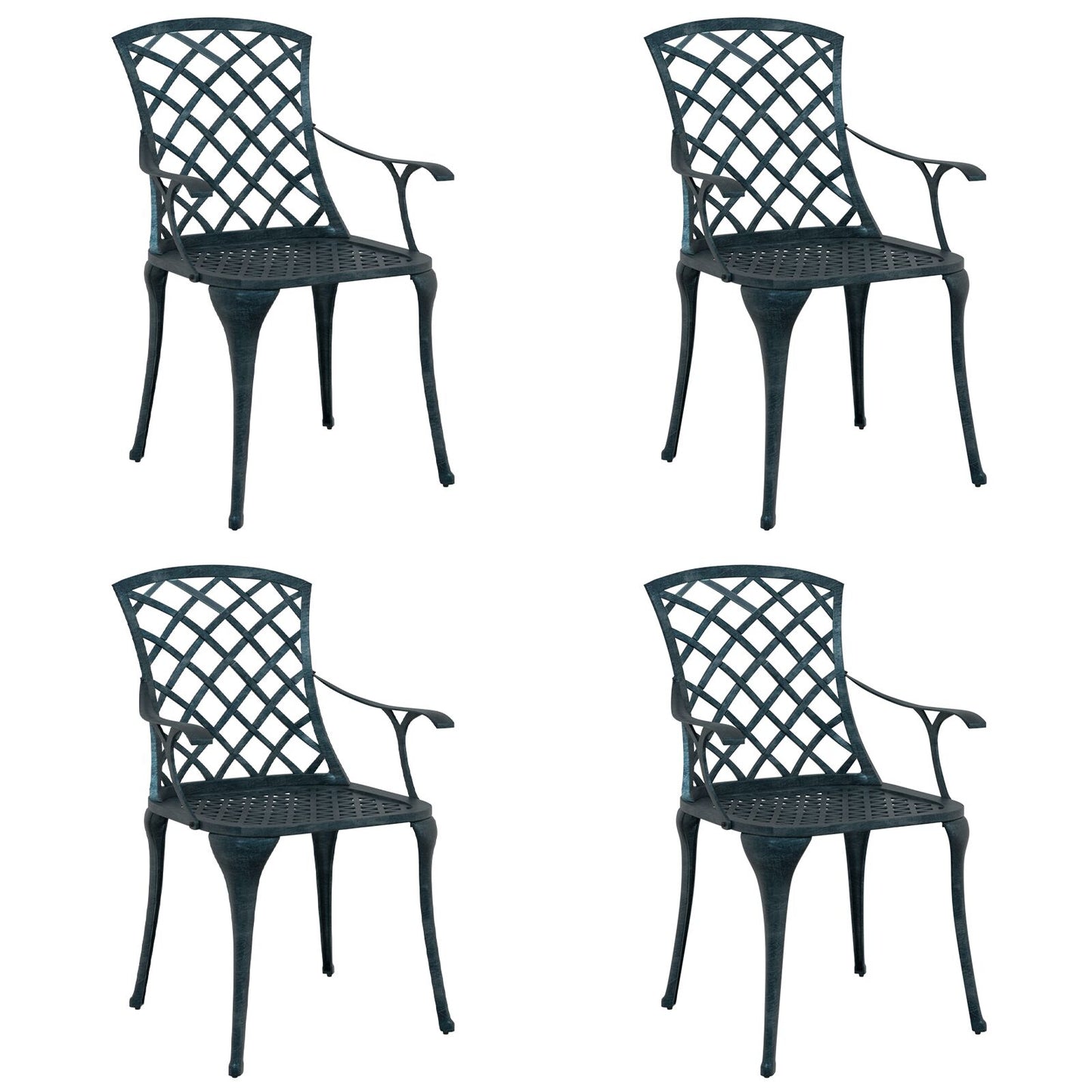 Hage Stoler Stable 4 Stk Grønn Støpt Aluminium