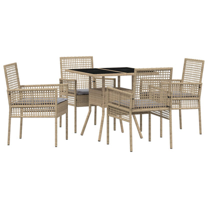 5-Delt Hage Spisebord Beige Poly Rotting