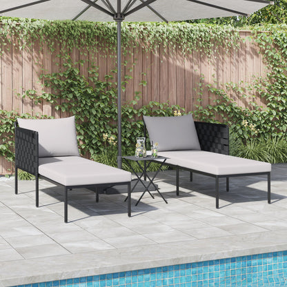 Solseng Med Puter For 2 Personer Anthracite 115X153X69,5 Cm Stål