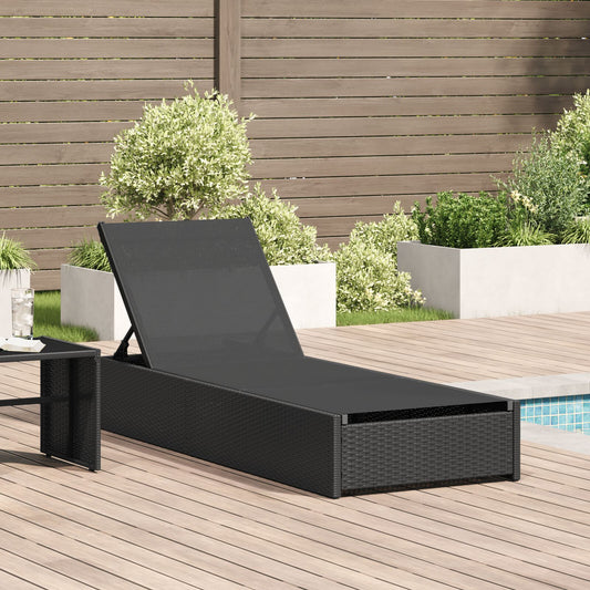 Solseng Svart 60X200X27 Cm Poly Rattan