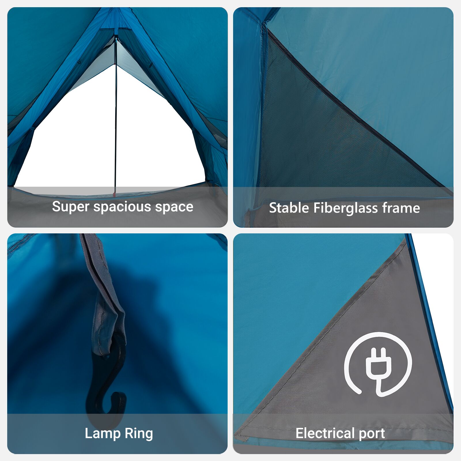 Camping Telt A-Ramme 5-Person Blå Vanntett