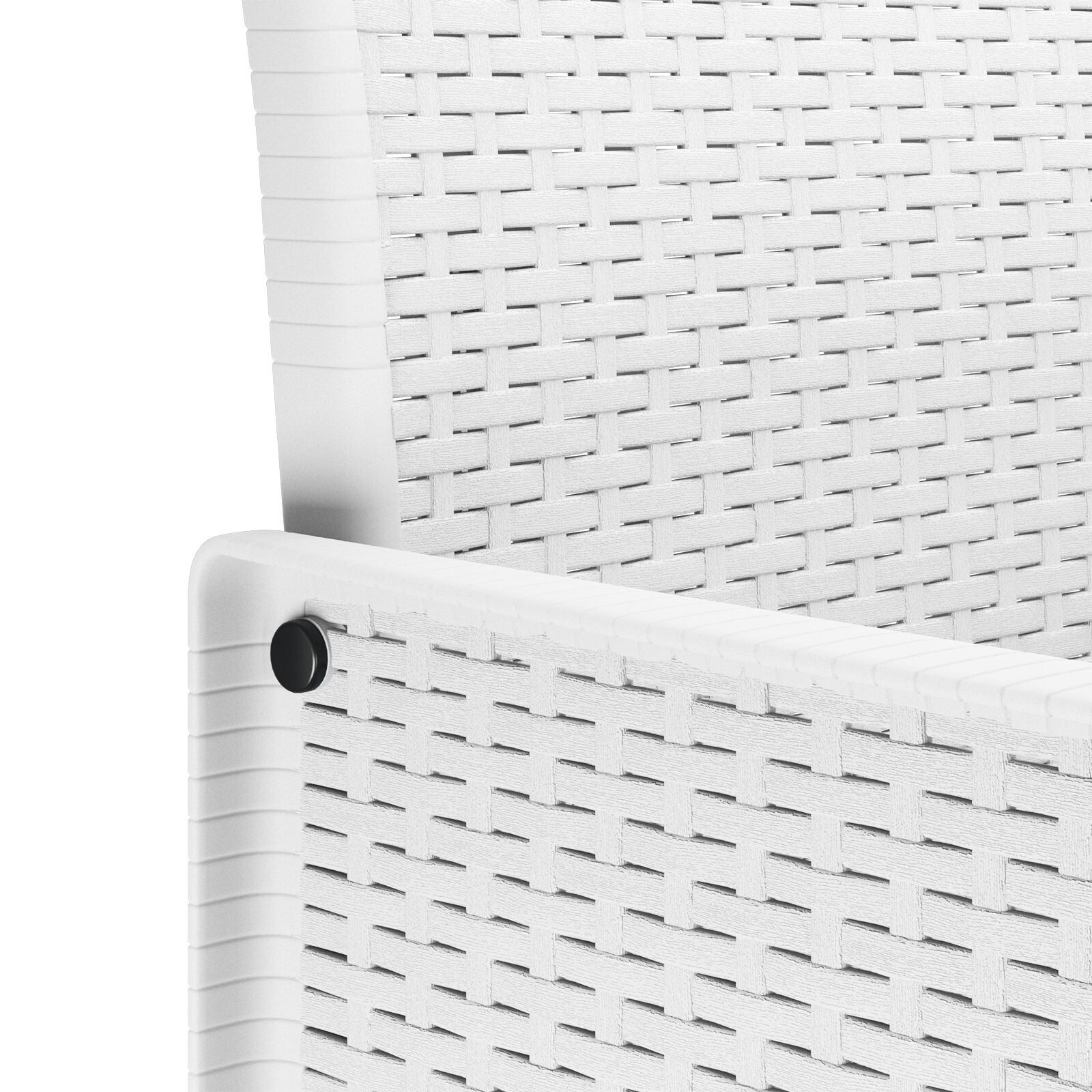 Hagemøbler Sett Med 4 Hvit Rattan Standard Holdbar Utemøbler
