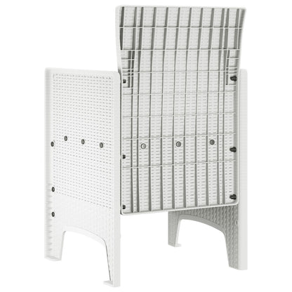 Hagemøbler Sett Med 4 Hvit Rattan Standard Holdbar Utemøbler