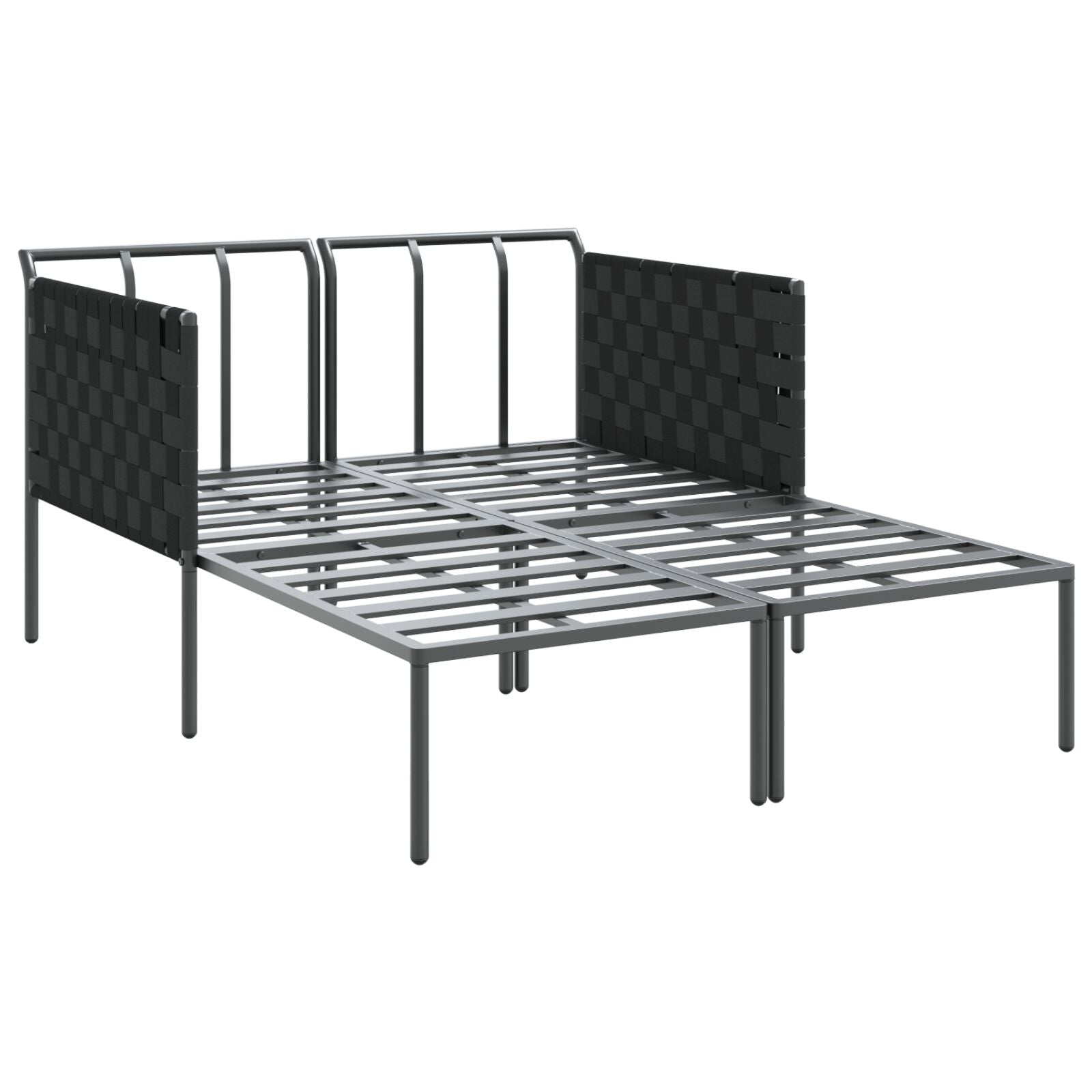 Solseng Med Puter For 2 Personer Anthracite 115X153X69,5 Cm Stål