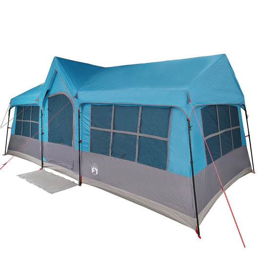 Camping Telt Med Vinduer Blå 12-Person Vanntett