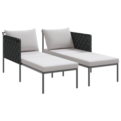 Solseng Med Puter For 2 Personer Anthracite 115X153X69,5 Cm Stål