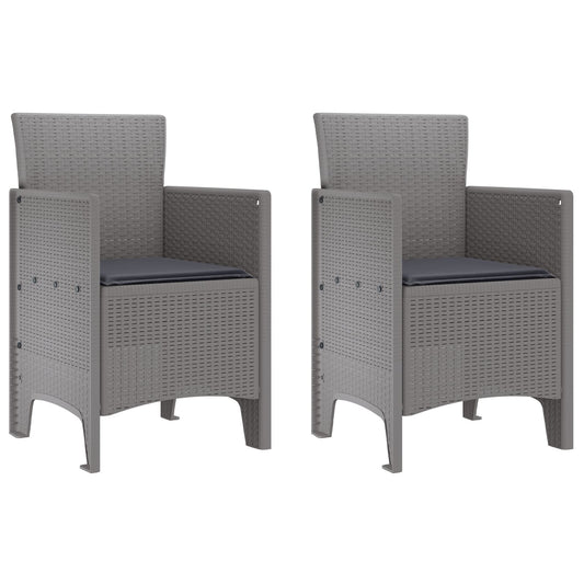 Hage Stol Set Of 2 Lysegrå, Antrasitt Polypropylen Standard
