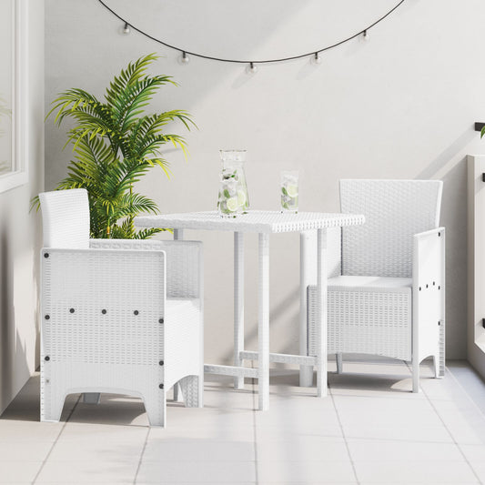 Hagemøbel Sett Med 2 Hvit Plast Rattan Stil Standard Lett Vekt