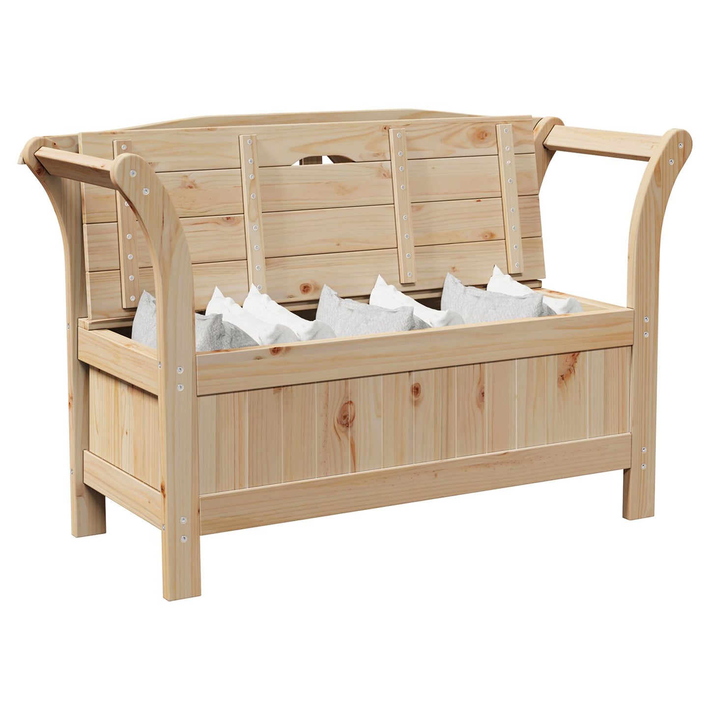 Hageoppbevaringsbenk 119X76X44 Cm Solid Tre Furu