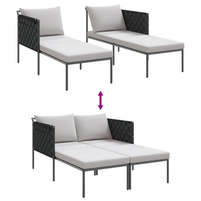 Solseng Med Puter For 2 Personer Anthracite 115X153X69,5 Cm Stål