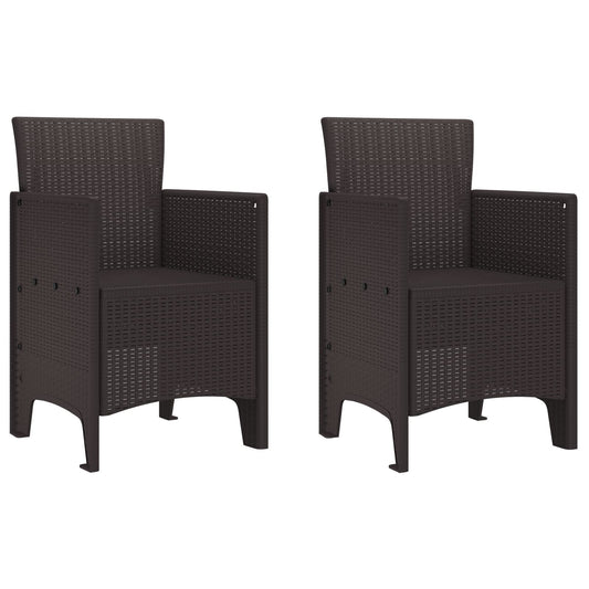 Hagemøbler 2 Stk Brun Poly Rattan