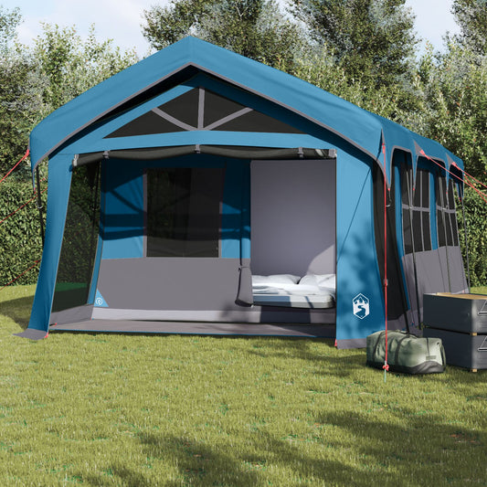 Camping Telt Med Vinduer Blå 10-Persons Vanntett