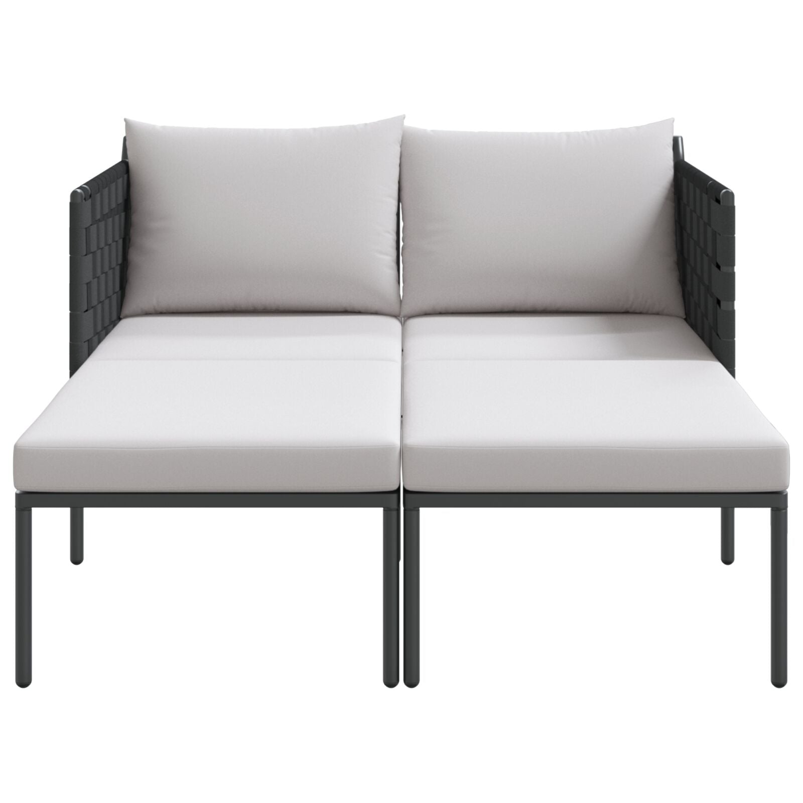Solseng Med Puter For 2 Personer Anthracite 115X153X69,5 Cm Stål