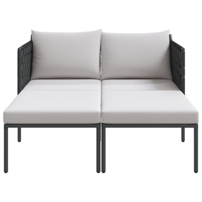 Solseng Med Puter For 2 Personer Anthracite 115X153X69,5 Cm Stål